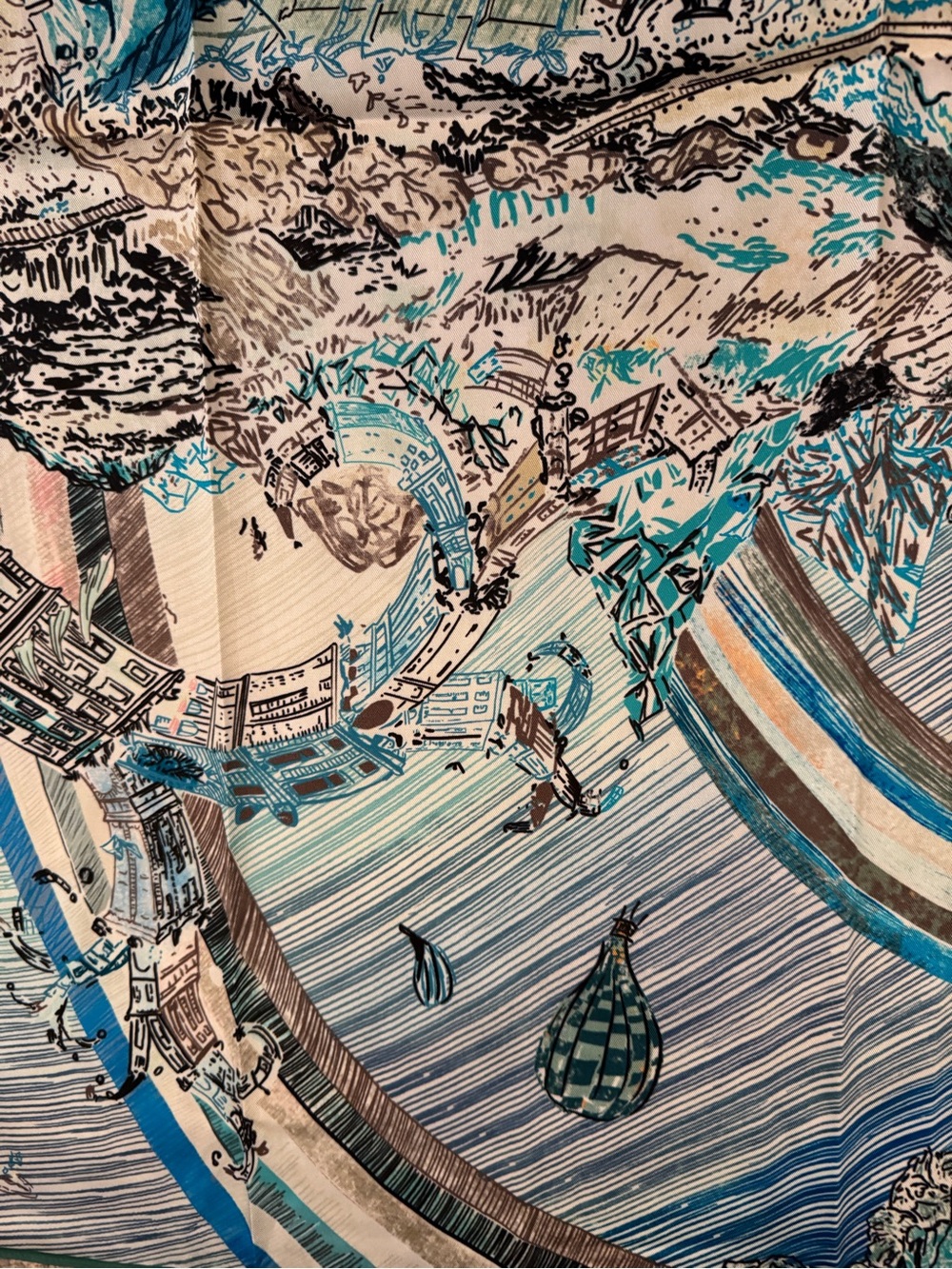 Luxury 90cm Silk Carnival Scarf - Picture 4 of 7